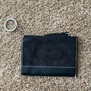 Coach Vintage 2000s Black Coin Pouch with Keychain